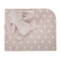 NAPPY blanket with toy 90x75 cm PINK